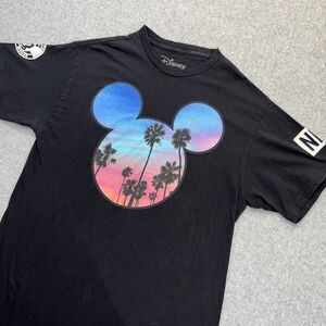 Neff x Disney Palm Tree Sunset Mickey Adult Medium M Black Short Sleeve NICE